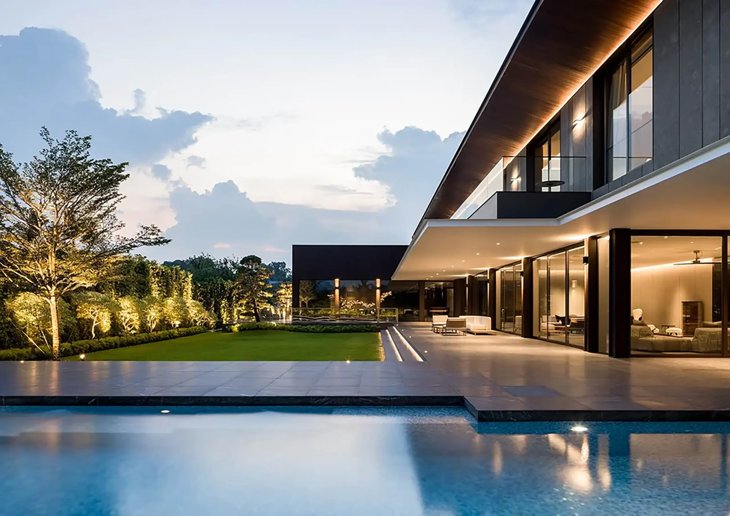 home with a pool modern